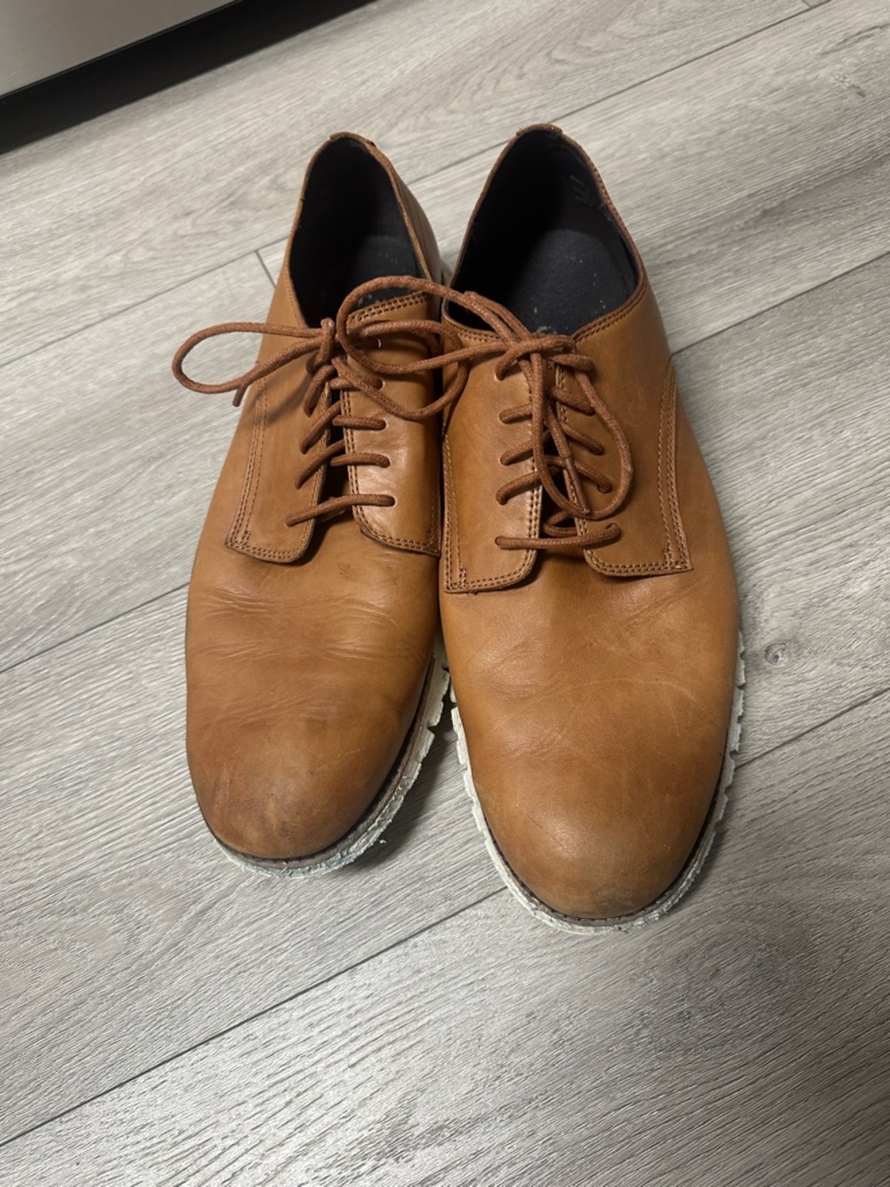 Cole Haan Tan Leather Derby Shoes